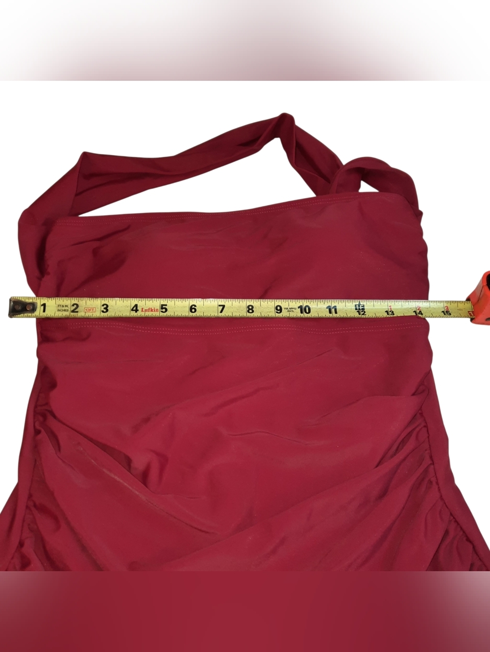 One-Shoulder Burgundy Women's Swim Bikini - Picture 6 of 13